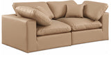 Comfy Faux Leather Sofa Natural from Meridian - Luna Furniture