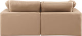 Comfy Faux Leather Sofa Natural from Meridian - Luna Furniture