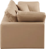 Comfy Faux Leather Sofa Natural from Meridian - Luna Furniture