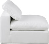 Comfy Linen Textured Fabric Armless Chair White from Meridian - Luna Furniture