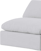 Comfy Linen Textured Fabric Armless Chair White from Meridian - Luna Furniture