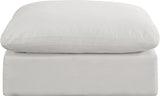 Comfy Linen Textured Fabric Ottoman Cream from Meridian - Luna Furniture