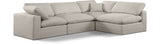 Comfy Linen Textured Fabric Sectional Beige from Meridian - Luna Furniture