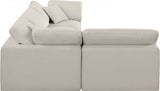 Comfy Linen Textured Fabric Sectional Beige from Meridian - Luna Furniture