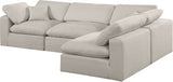 Comfy Linen Textured Fabric Sectional Beige from Meridian - Luna Furniture