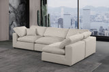 Comfy Linen Textured Fabric Sectional Beige from Meridian - Luna Furniture