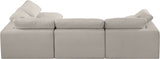 Comfy Linen Textured Fabric Sectional Beige from Meridian - Luna Furniture