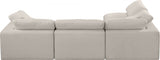 Comfy Linen Textured Fabric Sectional Beige from Meridian - Luna Furniture