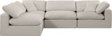 Comfy Linen Textured Fabric Sectional Beige from Meridian - Luna Furniture