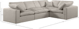 Comfy Linen Textured Fabric Sectional Beige from Meridian - Luna Furniture