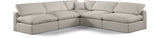 Comfy Linen Textured Fabric Sectional Beige from Meridian - Luna Furniture