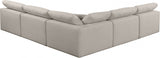 Comfy Linen Textured Fabric Sectional Beige from Meridian - Luna Furniture