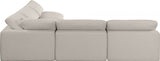 Comfy Linen Textured Fabric Sectional Beige from Meridian - Luna Furniture