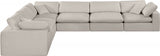 Comfy Linen Textured Fabric Sectional Beige from Meridian - Luna Furniture