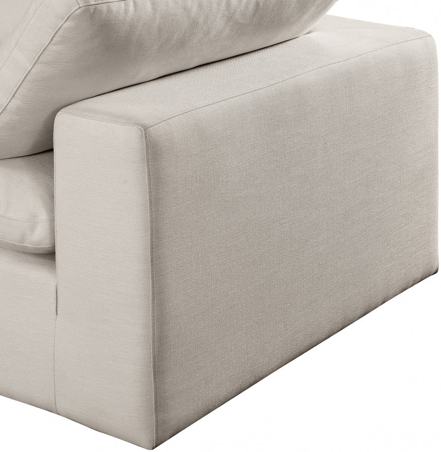 Comfy Linen Textured Fabric Sectional Beige from Meridian - Luna Furniture