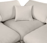 Comfy Linen Textured Fabric Sectional Beige from Meridian - Luna Furniture