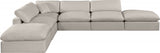 Comfy Linen Textured Fabric Sectional Beige from Meridian - Luna Furniture