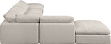 Comfy Linen Textured Fabric Sectional Beige from Meridian - Luna Furniture