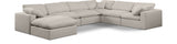 Comfy Linen Textured Fabric Sectional Beige from Meridian - Luna Furniture