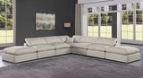 Comfy Linen Textured Fabric Sectional Beige from Meridian - Luna Furniture