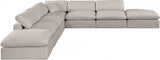 Comfy Linen Textured Fabric Sectional Beige from Meridian - Luna Furniture