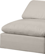 Comfy Linen Textured Fabric Sectional Beige from Meridian - Luna Furniture