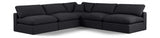 Comfy Linen Textured Fabric Sectional Black from Meridian - Luna Furniture