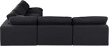 Comfy Linen Textured Fabric Sectional Black from Meridian - Luna Furniture