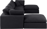 Comfy Linen Textured Fabric Sectional Black from Meridian - Luna Furniture