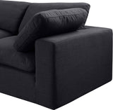 Comfy Linen Textured Fabric Sectional Black from Meridian - Luna Furniture