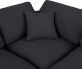 Comfy Linen Textured Fabric Sectional Black from Meridian - Luna Furniture