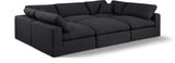 Comfy Linen Textured Fabric Sectional Black from Meridian - Luna Furniture