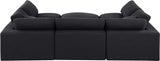 Comfy Linen Textured Fabric Sectional Black from Meridian - Luna Furniture