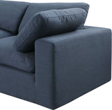 Comfy Linen Textured Fabric Sectional Blue from Meridian - Luna Furniture