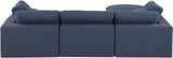 Comfy Linen Textured Fabric Sectional Blue from Meridian - Luna Furniture