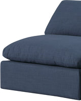 Comfy Linen Textured Fabric Sectional Blue from Meridian - Luna Furniture