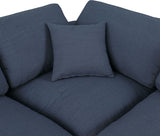 Comfy Linen Textured Fabric Sectional Blue from Meridian - Luna Furniture