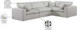 Comfy Linen Textured Fabric Sectional Cream from Meridian - Luna Furniture