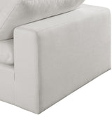 Comfy Linen Textured Fabric Sectional Cream from Meridian - Luna Furniture