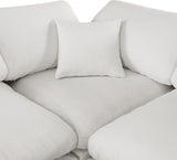 Comfy Linen Textured Fabric Sectional Cream from Meridian - Luna Furniture