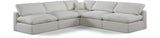 Comfy Linen Textured Fabric Sectional Cream from Meridian - Luna Furniture