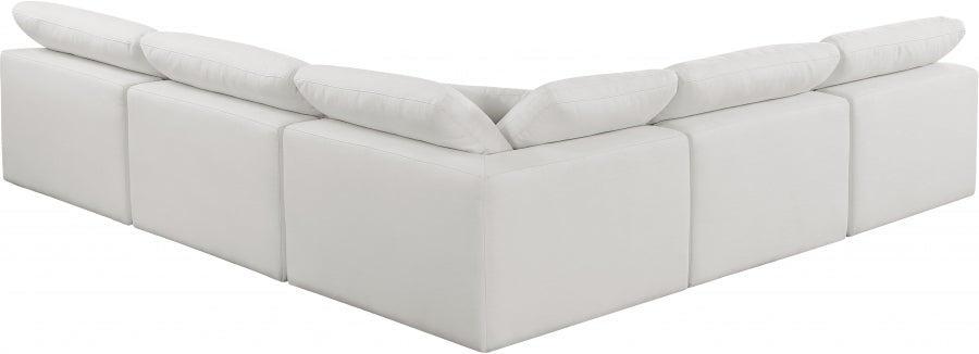 Comfy Linen Textured Fabric Sectional Cream from Meridian - Luna Furniture