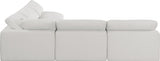 Comfy Linen Textured Fabric Sectional Cream from Meridian - Luna Furniture