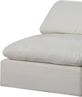 Comfy Linen Textured Fabric Sectional Cream from Meridian - Luna Furniture