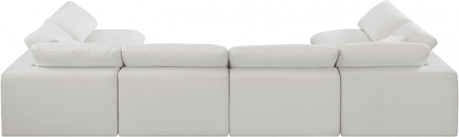 Comfy Linen Textured Fabric Sectional Cream from Meridian - Luna Furniture