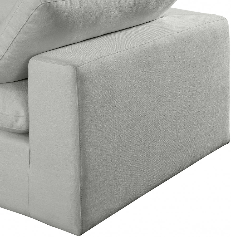 Comfy Linen Textured Fabric Sectional Grey from Meridian - Luna Furniture