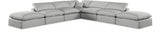 Comfy Linen Textured Fabric Sectional Grey from Meridian - Luna Furniture