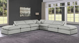 Comfy Linen Textured Fabric Sectional Grey from Meridian - Luna Furniture