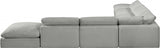 Comfy Linen Textured Fabric Sectional Grey from Meridian - Luna Furniture