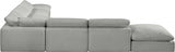 Comfy Linen Textured Fabric Sectional Grey from Meridian - Luna Furniture